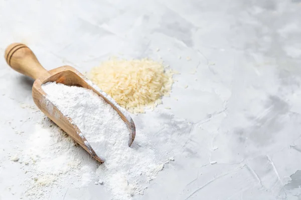 Gluten free concept - rice flour — Stock Photo, Image