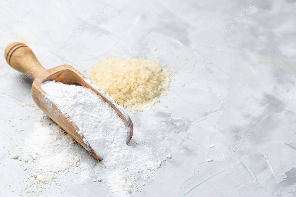 Gluten free concept - rice flour