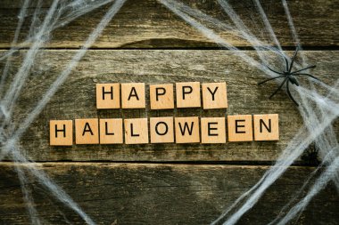 Cadılar Bayramı arka plan - ahşap masada web