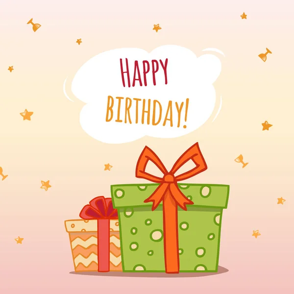 Happy Birthday Vector Illustration Gift Boxes — Stock Vector