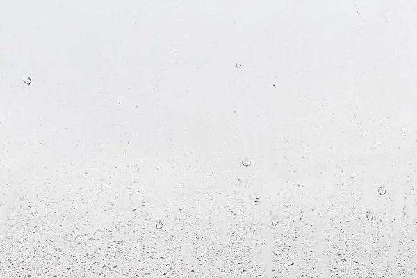 Rain Drops Window Glasses Surface Gray Sky Background Natural Backdrop — Stock Photo, Image