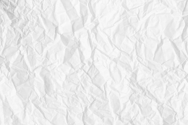 Texture of crumpled white parchment or paper. Abstract background for design. Blank with copy space for a text.