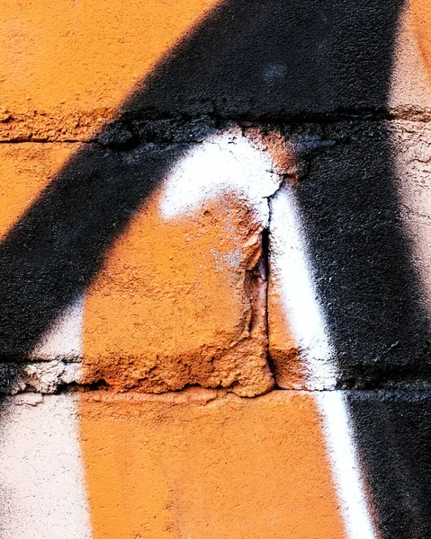 Fragment Färgad Graffiti Målad Tegelvägg Konsistens Abstrakt Bakgrund För Design — Stockfoto