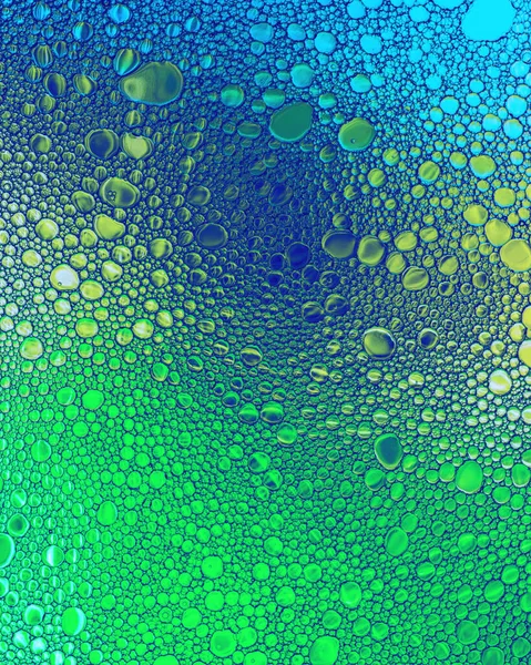 Färgglada Droppar Olja Vattnet Färgade Cirklar Ovaler Abstrakt Ljus Bakgrund — Stockfoto