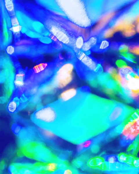 Lichter Aus Girlanden Die Sich Kristall Widerspiegeln Glühende Textur Abstrakter — Stockfoto