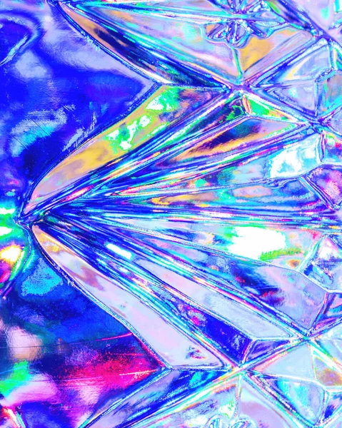 Lumières Guirlande Reflétées Dans Cristal Texture Éclatante Contexte Abstrait Pour — Photo
