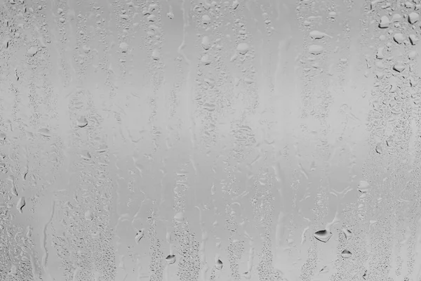 Gotas Lluvia Superficie Los Cristales Ventana Con Fondo Gris Cielo —  Fotos de Stock