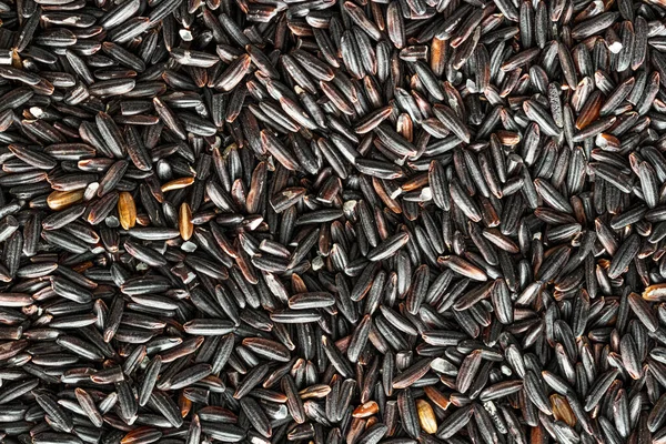 Fundo Grãos Arroz Silvestre Preto Textura Comida Vegetariana Sem Glúten — Fotografia de Stock