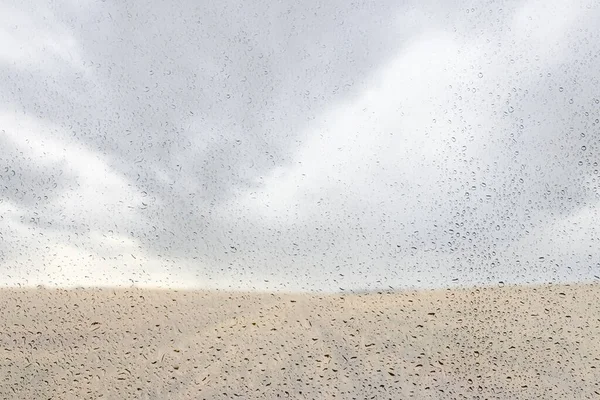 Agricultural Field Rain Clouds Sky Wet Glass Golden Autumn Bad — Stock Photo, Image