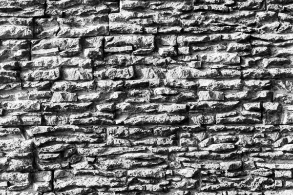 Czarno Biała Faktura Ściany Pokrytej Dekoracyjnymi Ceglanymi Płytkami Abstrakcyjne Monochromatyczne — Zdjęcie stockowe
