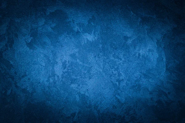 Blue Decorative Plaster Texture Vignette Abstract Grunge Background Copy Space — Stock Photo, Image