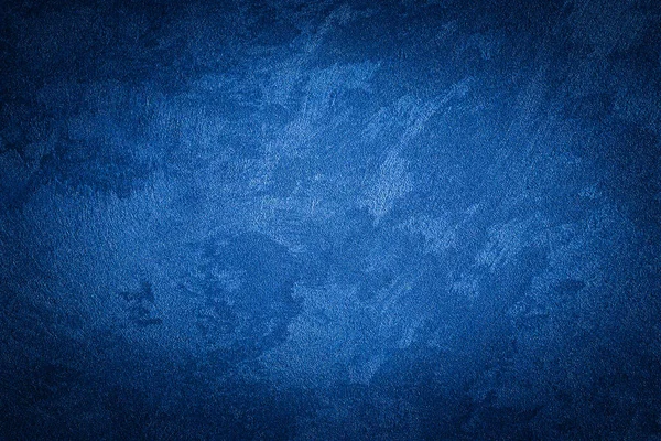 Blue Decorative Plaster Texture Vignette Abstract Grunge Background Copy Space — Stock Photo, Image