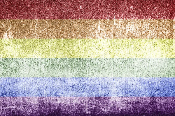 Rainbow Lgbtq Gay Pride Flag Decorative Plaster Concrete Texture Abstract — Stock Photo, Image