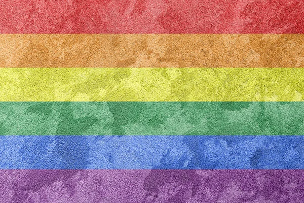 Rainbow Lgbtq Gay Pride Grunge Flag Concrete Wall Texture Abstract — Stock Photo, Image