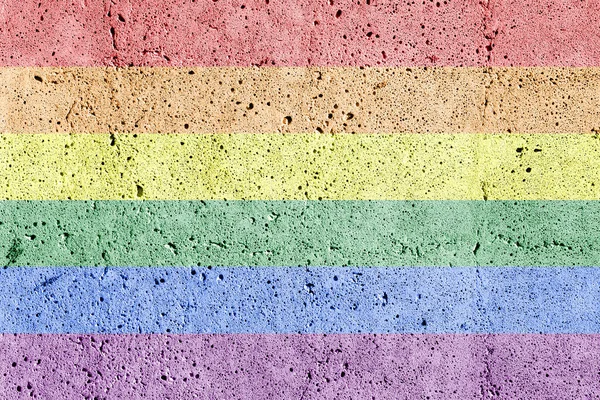 Rainbow Lgbtq Gay Pride Grunge Flag Concrete Wall Texture Abstract — Stock Photo, Image