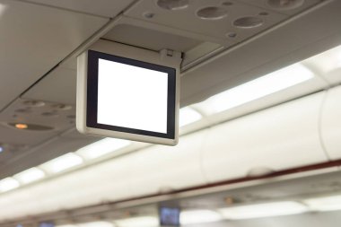 Uçakta yolcu koltuğu boş uçak monitör