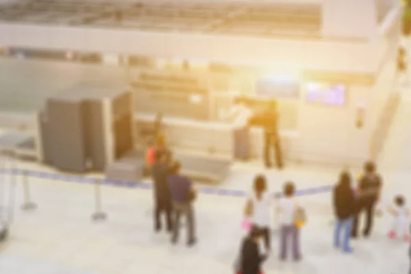 Fundo Desfocado Pessoas Ponto Verificação Aeroporto — Fotografia de Stock