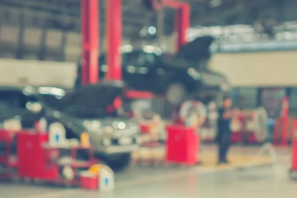 Fundo Desfocado Técnico Reparação Automóveis Garagem — Fotografia de Stock