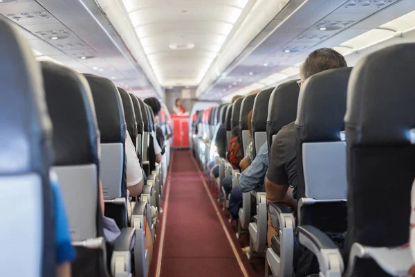 Passenger Seats Plane Board Sitting People — Stock Photo, Image
