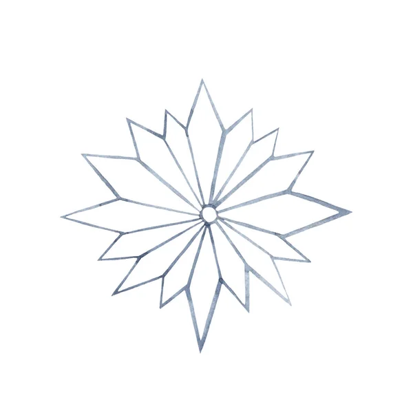 Rysunek Gwiazda Akwarela Izolowane Białym Tle Dekoracja Choinki Element Świąteczny — Zdjęcie stockowe