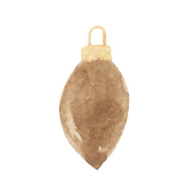 Beyaz arka planda izole edilmiş suluboya Noel ağacı oyuncağı çiziyor. Tatil, kış, yeni yıl, dekorasyon, kıyafet. Koleksiyon defteri, yazdırma, dekorasyon için kullan.