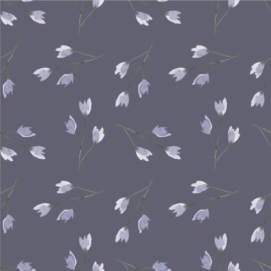 Suluboya pastel çiçekli kusursuz desen. Romantik tarzda. Klasik arka plan. Baskı, tekstil, duvar kağıdı için.