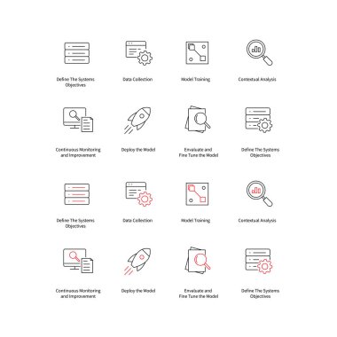 Uyarlamalı Yapay Zeka Çözümleri Vektör Simgesi Ayarla İş Stratejinizi Geliştir