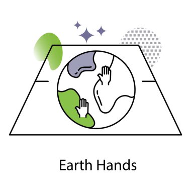 Dünya Gezegeni Eko Doğa Vektörü İllüstrasyon Simgesi Tasarımı