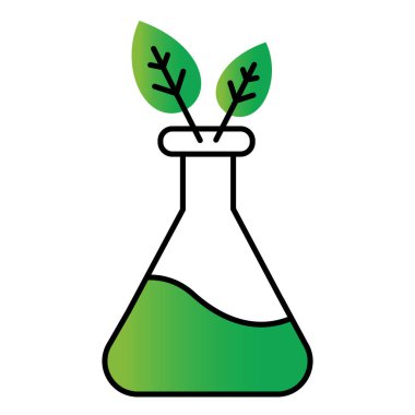 Laboratuvar Şişesi Sıvı Kimya Vektörü İllüstrasyon Simgesi Bilimsel Araştırma Tasarımı