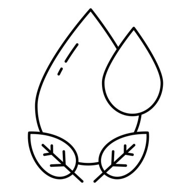 Mavi Su Yaprak Doğal Ekoloji Vektörü İllüstrasyon Simgesi Tasarım Kavramı