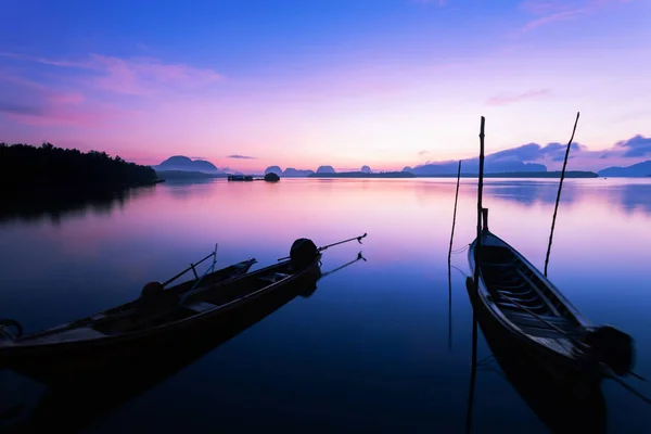 Hermosa Vista Del Paisaje Del Amanecer Samchong Tai Phang Nga — Foto de Stock