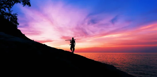 Professional Photography Stones Sunset Sunrise Dramatic Sky Tropical Sea Phuket — Stock Photo, Image