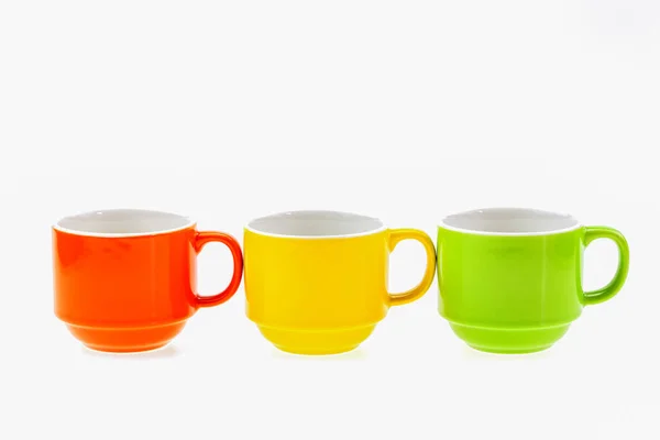 Bunte Kaffeetasse Isoliert Auf Weißem Hintergrund Image Studio Shot — Stockfoto