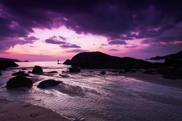 Ciel Spectaculaire Coloré Paysages Marins Nature Soirée Heure Coucher Soleil — Photo