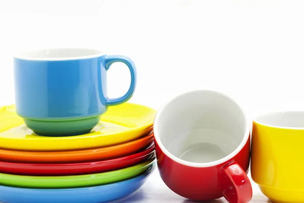 Bunte Kaffeetasse Isoliert Auf Weißem Hintergrund Image Studio Shot — Stockfoto