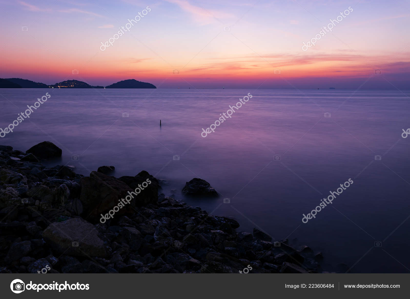 Longue Exposition Image Coucher Soleil Spectaculaire Sunrise Belle