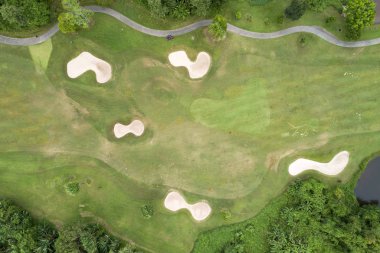 havadan görünümü dron çekim güzel golf sahası