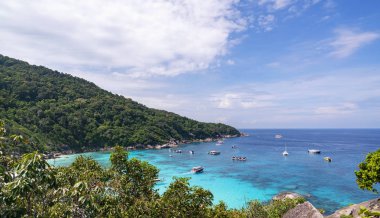 Similan 'daki güzel tropikal deniz Similan Adası No: 8 