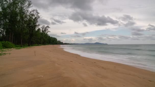 Time Lapse Praia Tropical Mar Com Nuvens Fluindo Céu — Vídeo de Stock