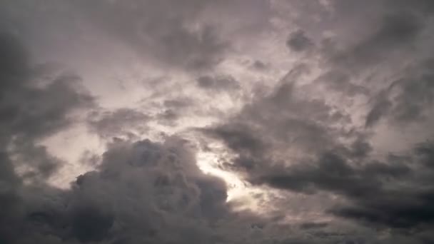 Time Lapse 3840X2160 Van Bewegende Donkere Wolken Lucht Bij Slecht — Stockvideo