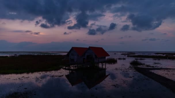 Zeitraffer Fließender Wolken Himmel Sonnenaufgang Schönes Licht Der Natur Mit — Stockvideo