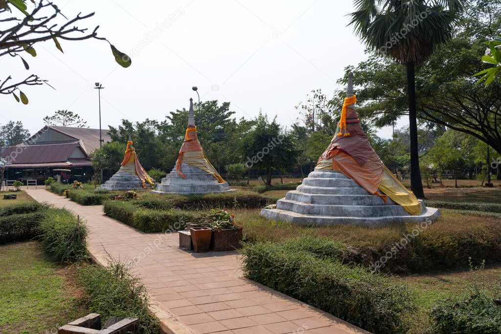 Three Pagodas Pass or Dan Chedi Sam Ong in Thailand