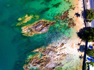 Üst manzara okyanus yüzeyi doğa arka planı