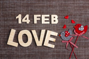 St Sevgililer günü arka plan ile romantik çul kuşlarda. Üstten görünüm.