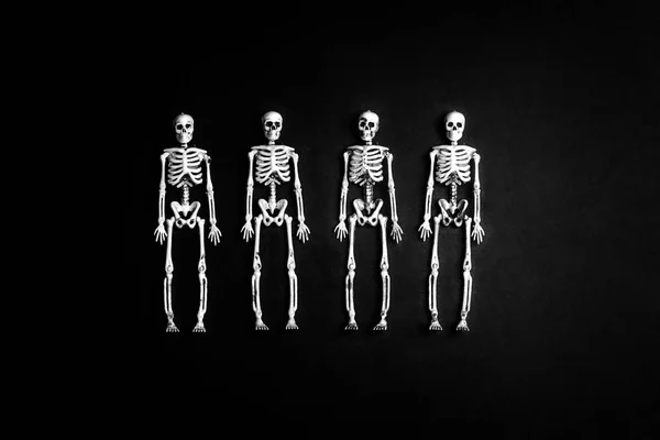 Skelette auf schwarzem Hintergrund. — Stockfoto