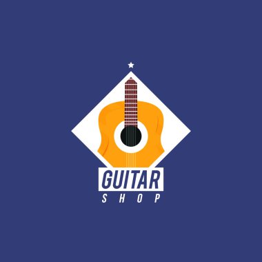 Gitar dükkanı modern logo hisse senedi vektör logosu