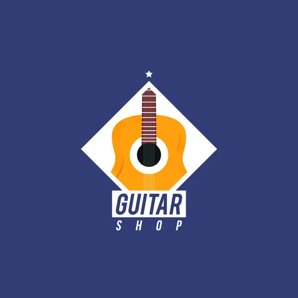 Guitar shop modern logotype stock vector logo — Stock Vector