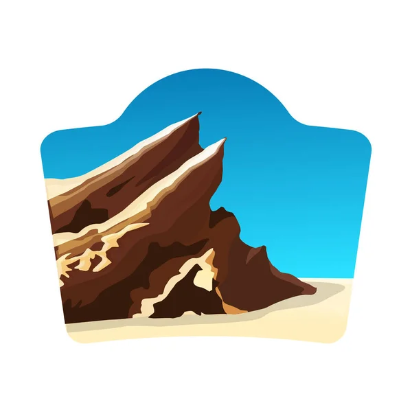 旅游标志概念与无上岩, 蓝天 — 图库矢量图片