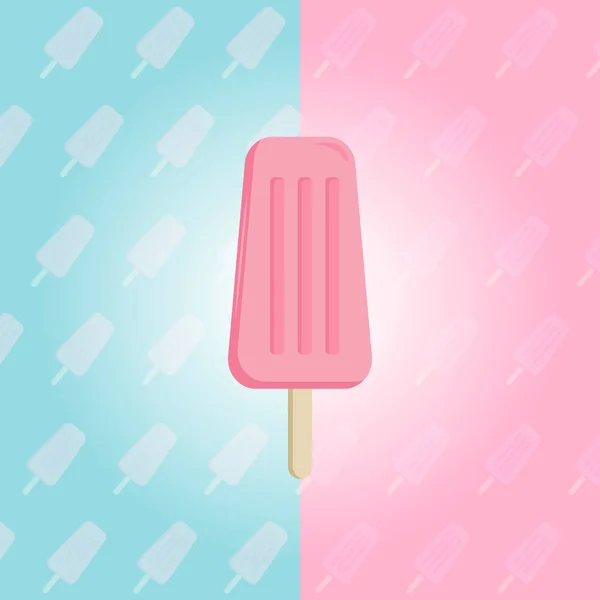 Fagylalt a bottal popsicle. A kis fagylaltok két színes háttérrel — Stock Vector