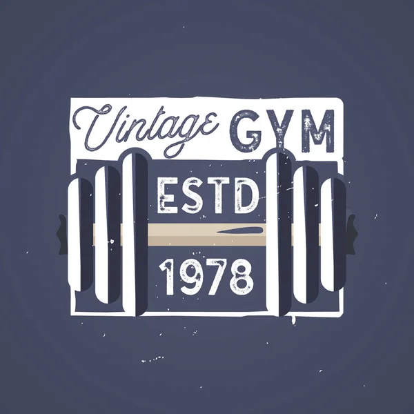 Logo de gimnasio vintage en estilo old school. Versión oscura — Archivo Imágenes Vectoriales